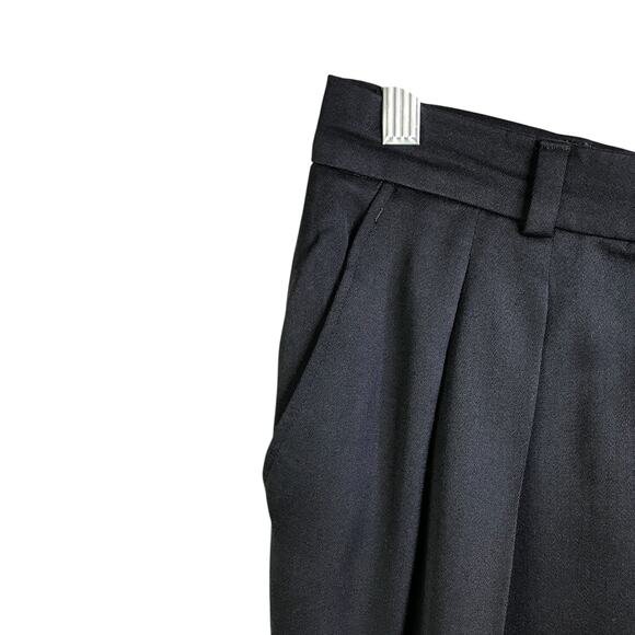Bergdorf Goodman Pants Wns Sz 8 Blue Black Wool Pleated Front Trouser Classic - Picture 4 of 8